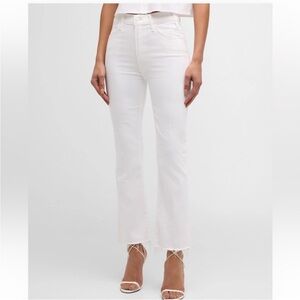 MOTHER The Hustler High-Rise Ankle fray Jeans white 32x27 fairest of them all